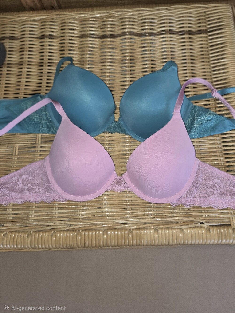 SO Pink and auden Teal Lace-Back T-Shirt Bras